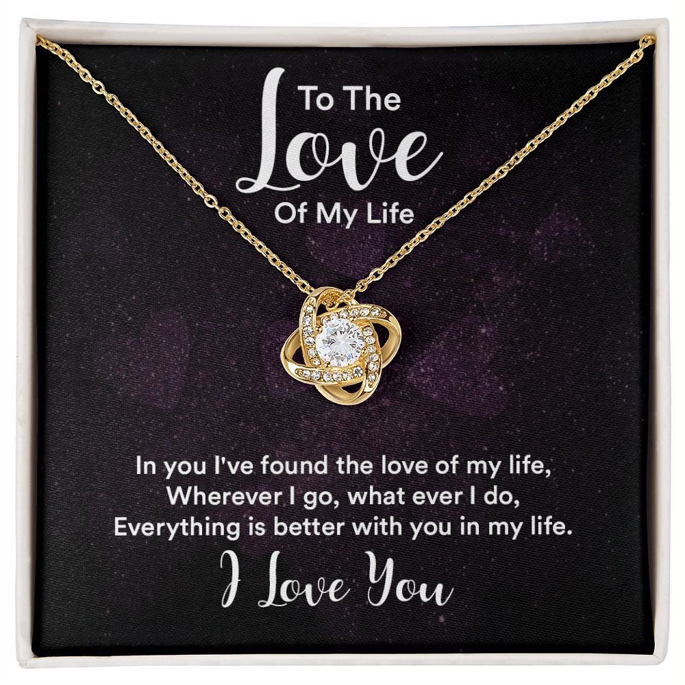 Love Of My Life I Found You Infinity Knot Cz Necklace Gold Tone Standard Box